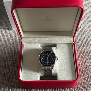 Omega (Replica) Silver and Black Men's Watch